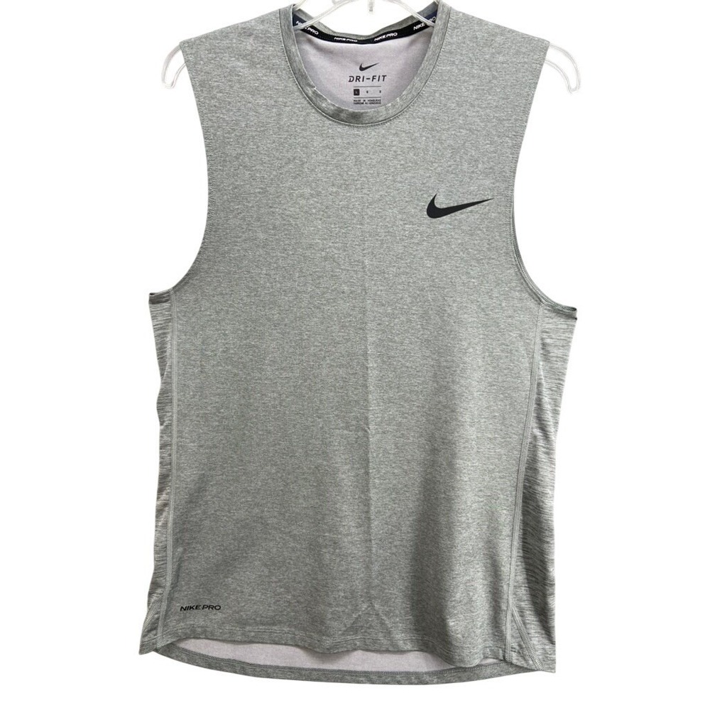 Nike Pro Dri-FIT Tank Mens Sleeveless Training Top Gray‎ Heathered Athletic